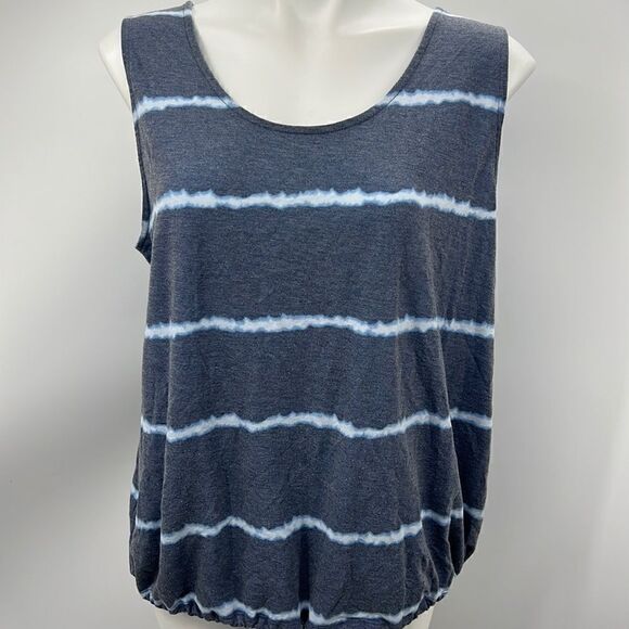 Cacique Tops - Cacique sleeveless striped heather blue top